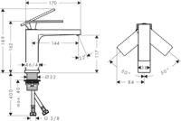 Hansgrohe Tecturis E ééngreeps wastafelkraan 110 zonder waste, mat zwart - thumbnail