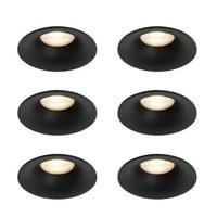 QAZQA Set van 6 inbouwspots zwart GU10 50mm - Gijs - thumbnail