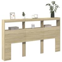 Hoofdbordkast met LED-verlichting 180x17x102 cm sonoma eiken - thumbnail