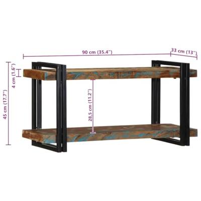 Wandschap massief gerecycled hout meerkleurig Wandschap massief gerecycled hout meerkleurig