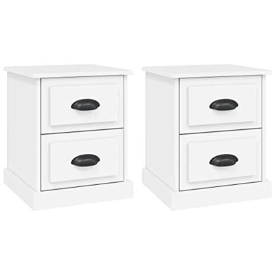 Nachtkastjes 2 st 39x39x47,5 cm bewerkt hout wit