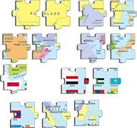 Selecta Larsen legpuzzel kaart azie met vlaggen, 70st. - thumbnail