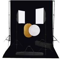 VidaXL Fotostudioset met softboxlampen, achtergrond en reflector - thumbnail