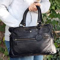 Juscha JU-48202 Damestas Roberto Romano SORRENTO Zwart, Echt Leer 24x38x8cm - thumbnail