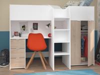 Samengesteld bed TOMA 90x200 cm jackson eik/wit - thumbnail