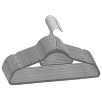 VidaXL 20-delige kledinghangerset anti-slip fluweel grijs - thumbnail