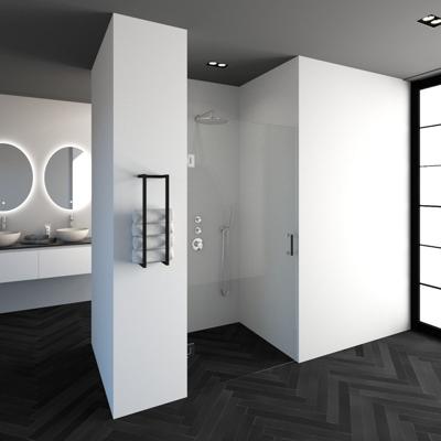 BRAUER Deur 50 helder glas geschikt voor tweepuntsgreep