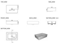 Waskom Wiesbaden Link | 50x35x14.5 cm | Keramiek | Vrijstaand | Rechthoekig | Wit - thumbnail