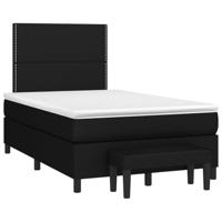 Boxspring met matras stof zwart 120x200 cm - thumbnail