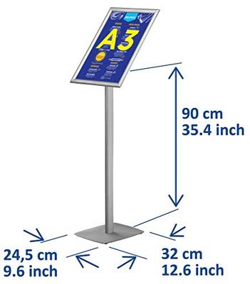 Europel info vloerstandaard voor ft A3, grijs Europel info vloerstandaard voor ft A3, grijs