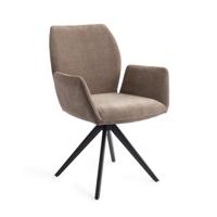 Jesper Home Draaibare Eetkamerstoel 'Misaki' Turn Black, kleur Mocha Mist - thumbnail