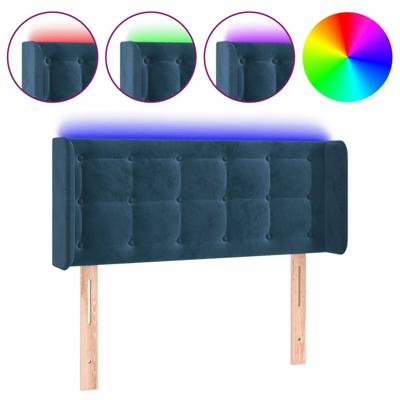 Hoofdbord LED 103x16x78/88 cm fluweel donkerblauw