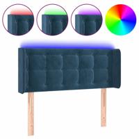 Hoofdbord LED 103x16x78/88 cm fluweel donkerblauw - thumbnail