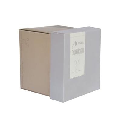 Zachte knuffelzakdoek - 10 cm - Bloemendoos - DOUDOU ET COMPAGNIE wit