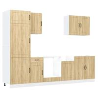 7-delige Keukenkastenset Lucca bewerkt hout sonoma eikenkleur - thumbnail