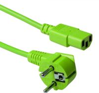 ACT AK5405 Stroomkabel Randaarde Stekker Schuko CEE7/7 male (haaks) - C13 Groen - 5 meter - thumbnail