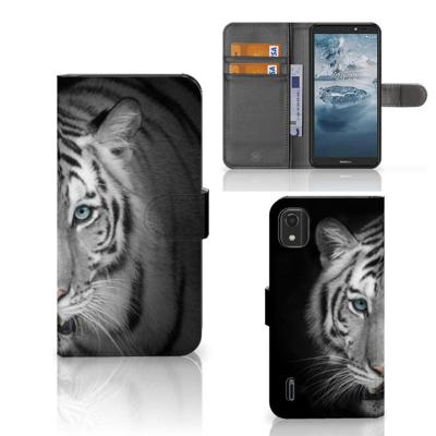 Nokia C2 2nd Edition | Telefoonhoesje | Met pasjeshouder | Tijger Nokia C2 2nd Edition | Telefoonhoesje | Met pasjeshouder | Tijger