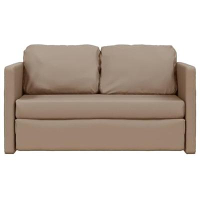Slaapbank vloermodel 2-in-1 112x174x55 cm kunstleer cappuccino