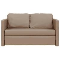Slaapbank vloermodel 2-in-1 112x174x55 cm kunstleer cappuccino - thumbnail