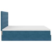 Ottoman bed met matrassen 180x200cm fluweel donkerblauw - thumbnail