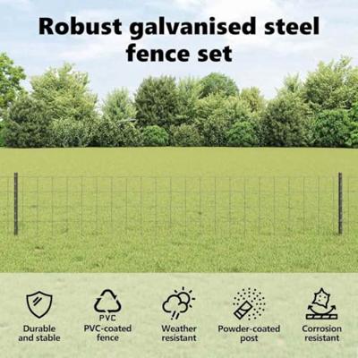 VidaXL Hek met paal grijs 0,4 x 10 m staal en pvc