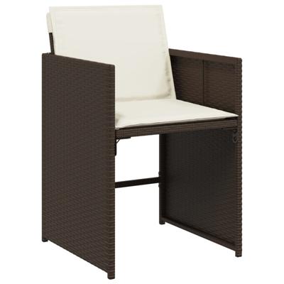 5-delige Tuinset met kussens poly rattan bruin - thumbnail