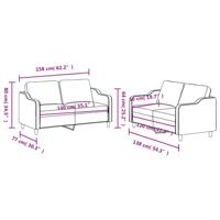 2-delige Loungeset met kussens stof lichtgeel - thumbnail
