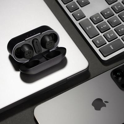 JLab Epic Lab Edition Smart Active Noise Cancelling oordopjes met hybride dubbele drivers, Bluetooth LE Audio, ruimtelijke audio, 56+ uur speeltijd, IP55 echte draadloze oordopjes, draadloos of USB-C