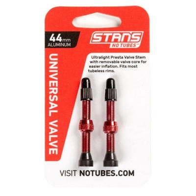 STANS Stan&apos;s valve stem aluminium (pair) - universal, presta - red - 44mm