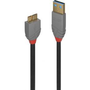 LINDY 36766 1 m USB 3.0 Type A naar Micro-B kabel, Anthra Line