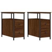 Nachtkastjes 2 st 30x60x60 cm bewerkt hout bruin eikenkleur - thumbnail