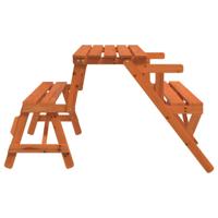 Picknicktafel met banken 2-in-1 ombouwbaar massief vurenhout - thumbnail
