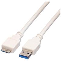 VALUE USB 3.2 Gen 1 kabel, A ST - Micro B ST, wit, 3 m - thumbnail