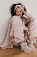 Perzikfleece pyjama speelse vlekken - thumbnail