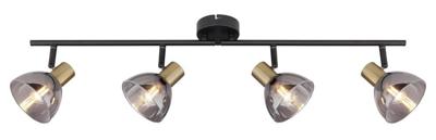 Globo 4-lichts plafondlampJay zwart met goud - 54305-4