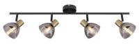 Globo 4-lichts plafondlampJay zwart met goud - 54305-4 - thumbnail