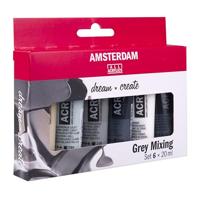 Bruynzeel Amsterdam standard series acrylverf grijstinten set 20ml, 6dlg. - thumbnail