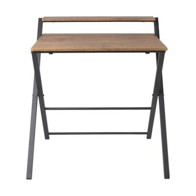 Inklapbaar bureau Leon - bruin/zwart - 84.5x81.5x70 cm Inklapbaar bureau Leon - bruin/zwart - 84.5x81.5x70 cm