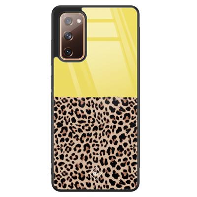Samsung Galaxy S20 FE glazen hardcase - Luipaard geel Samsung Galaxy S20 FE glazen hardcase - Luipaard geel