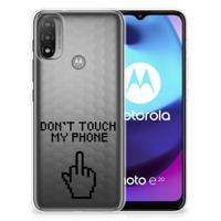 Motorola Moto E20 | E40 Silicone-hoesje Finger Don't Touch My Phone - thumbnail