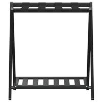 VidaXL Bagagerek 68x38x58 cm bamboe zwart - thumbnail