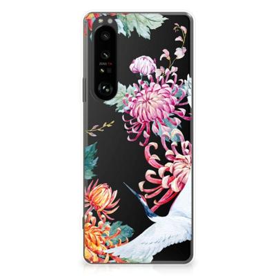 Sony Xperia 1 III | TPU Hoesje | Bird Flowers Sony Xperia 1 III | TPU Hoesje | Bird Flowers