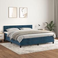 Boxspring met matras fluweel donkerblauw 160x200 cm - thumbnail