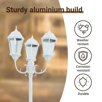 VidaXL Tuinverlichting wit 61 x 53 x 235 cm aluminium en glas