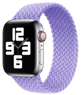Braided Solo Loop nylon bandje - Maat: M - Lila - Geschikt voor Apple Watch 44mm / 45mm / 46mm / 49mm - thumbnail