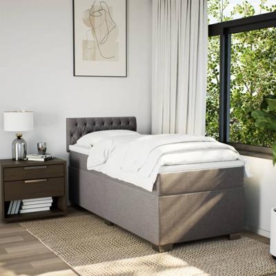 Boxspring met matras stof taupe 120x200 cm - thumbnail
