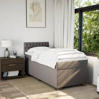 Boxspring met matras stof taupe 80x200 cm - thumbnail