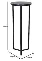 Light & Living Bijzettafel 'Retiro' zuil, mat zwart+ruw antiek brons - thumbnail