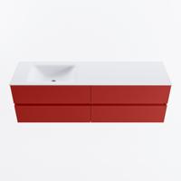 MONDIAZ VICA 160cm badmeubel onderkast Fire 4 lades. Wastafel CLOUD links 1 kraangat, kleur Talc. - thumbnail
