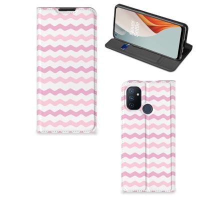 OnePlus Nord N100 | Hoesje met Magneet | Waves Roze